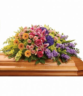 Garden of Sweet Memories Casket Spray from Racanello Florist in Stamford, CT